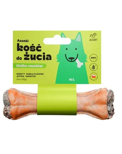 AZANKI Os de ros pentru caini M/L 17cm cu insecte si mure