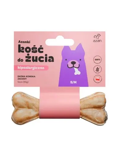 AZANKI Os din piele de cal pentru caini S/M 12cm