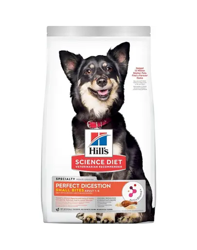 HILL'S Science Plan Canine Adult Perfect Digestion Small&Mini ActivBiome+ 1.5kg Hrana uscata caini taie mica pentru echilibru digestiv