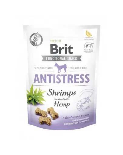 BRIT Care Dog Functional Snack Antistress recompense pentru controlul stresului la caini, creveti si canepa 150 g