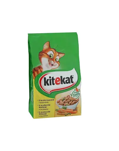 KITEKAT Hrana uscata pisici, cu pui si legume 300 g