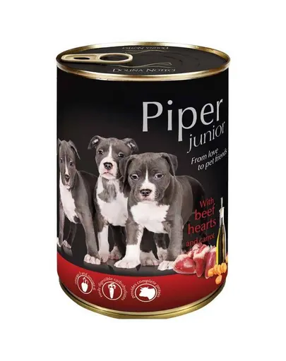 PIPER Junior hrana pentru catei 400 g inimi de vita si morcovi