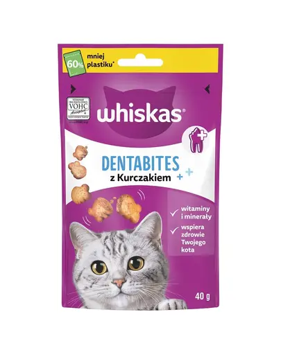 WHISKAS Dentabites 40 g recompense dentare pisici, cu pui