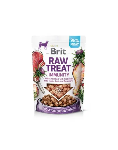 BRIT Recompensa Raw Treat Freeze Dried Immunity 40 g miel si pui liofilizat cu probiotice pentru caini