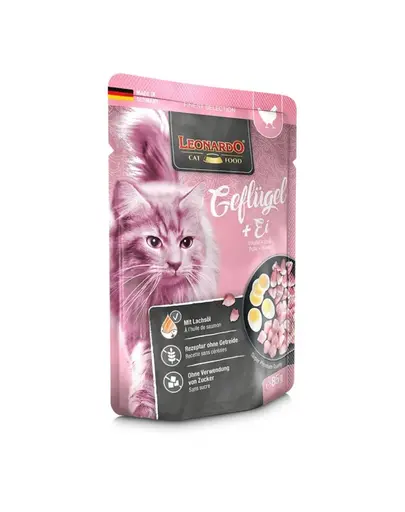 LEONARDO Finest Selection hrana umeda pentru pisici, pasari de curte si oua 85 g