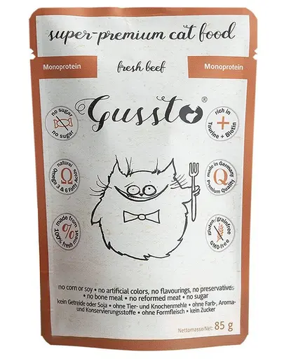 GUSSTO Cat Fresh Beef CARNE PROASPATA DE VITA 85 g