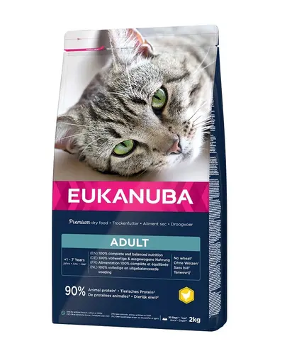 EUKANUBA Cat Adult All Breeds Top Condition Chicken & Liver Hrana uscata pentru pisici adulte, cu pui si ficat 2 kg
