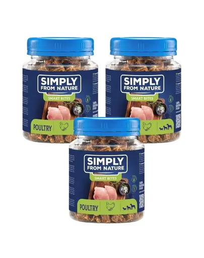 SIMPLY FROM NATURE Smart Bites Gustare cu pasare 3x130 g pentru caine