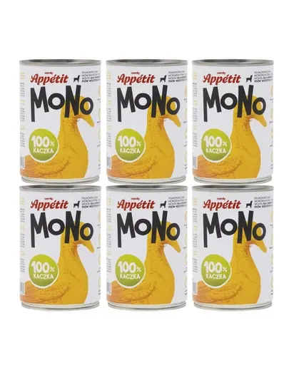 COMFY APPETIT MONO Hrana monoproteica cu rata 6x400 g pentru caini
