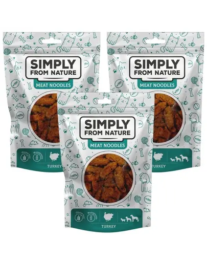 SIMPLY FROM NATURE Meat Noodles din curcan pentru caine 3x80 g