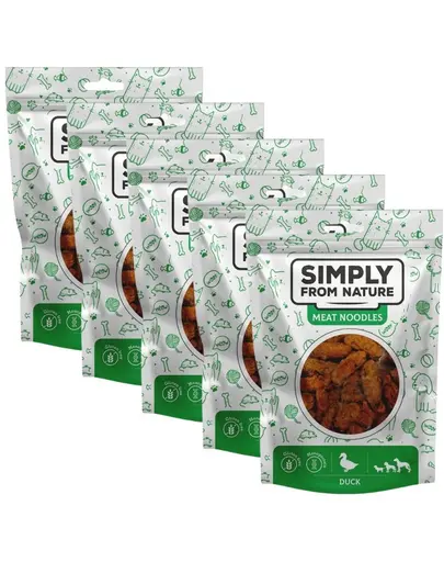 SIMPLY FROM NATURE Meat Noodles cu rata pentru caini 5x80 g