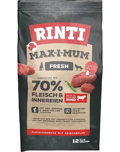 RINTI MAX-I-MUM Beef hrana uscata pentru caini adulti, cu vita 12 kg