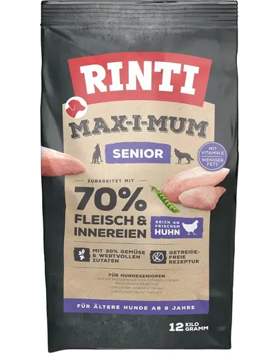 RINTI MAX-I-MUM Senior Chicken hrana uscata pentru caini seniori, cu pui 12 kg