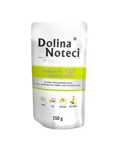 DOLINA NOTECI Premium Hrana pentru caini, bogata in gasca si cartofi, 150 g