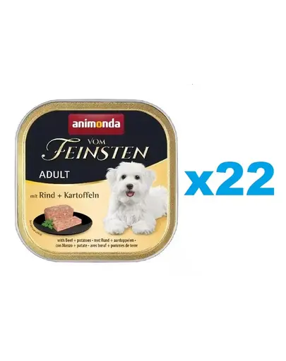 ANIMONDA Vom Feinsten Adult Hrana umeda caini, cu vita si cartofi 22x150 g