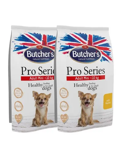 BUTCHER'S ProSeries Dog Dry cu pui 2x800 g hrana caini talie mica
