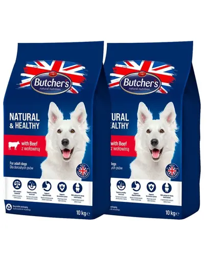 BUTCHER'S Natural&amp;Healthy hrana caini cu vita 20 kg (2 x 10 kg)