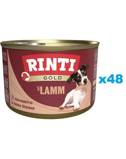 RINTI Gold Lamb Mini conserve cu miel pentru caini 48x185 g