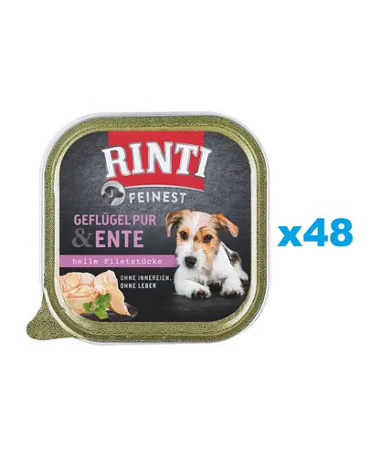 RINTI Feinest Poultry Pure&Duck pasare si rata tavite 48x150 g pentru caini