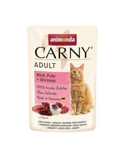 ANIMONDA Carny Adult hrana umeda pisici vita, curcan si creveti 85 g