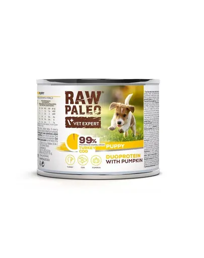 Hrana umeda pentru catei RAW PALEO Turkey&Cod Puppy 200g curcan si cod