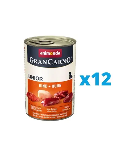 ANIMONDA GranCarno Junior Hrana umeda catei, cu vita si pui 12 x 800 g