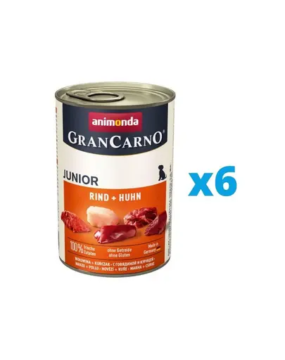 ANIMONDA GranCarno Junior zpachet conserve catei, cu vita si pui 6 x 800 g