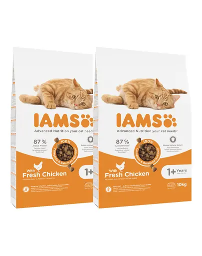 IAMS for Vitality pentru pisici adulte cu pui proaspat 20 kg (2 x 10 kg)