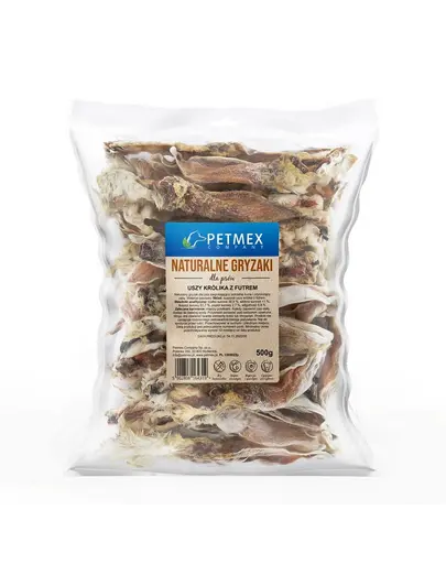 PETMEX Urechi de Iepure cu blana 500g recompense caini