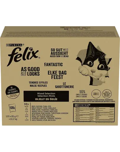 FELIX Mix arome hrana umeda pisici in gelatina 120x85 g