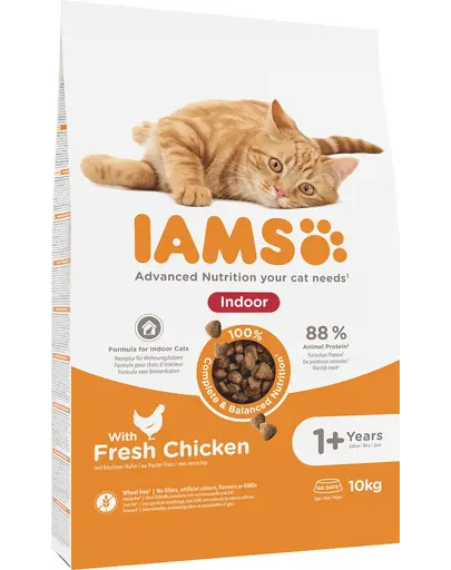 IAMS For Vitality Indoor Hrana uscata cu pui proasapat pentru pisici adulte 10kg