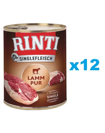 RINTI Singlefleisch Lamb Pure miel 12x800 g aliment caini, monoproteic