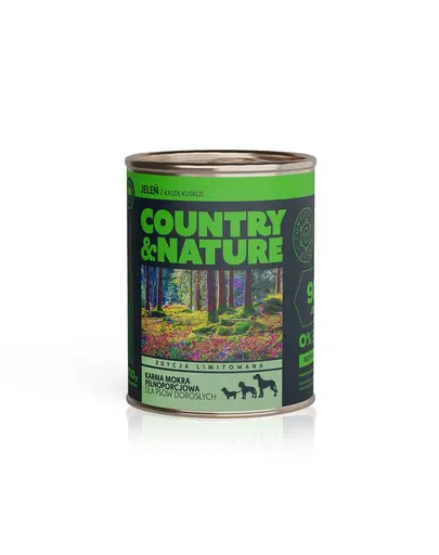 COUNTRY&NATURE Hrana umeda caine, cu cerb si cuscus 800 g