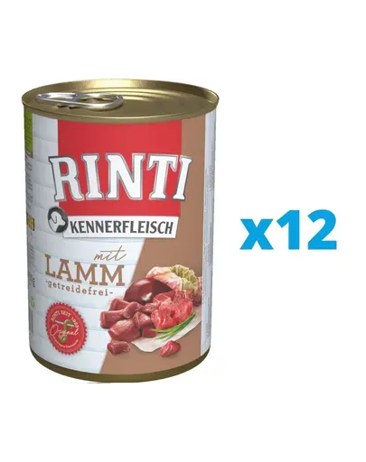 RINTI Kennerfleisch Lamb Hrana umeda caini, cu miel 12 x 800 g