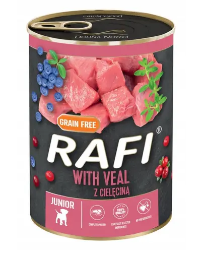 DOLINA NOTECI RAFI Junior hrana umeda pentru catelusi, cu vitel 400 g