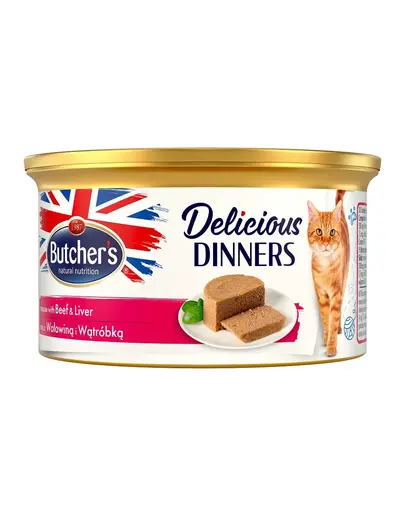 BUTCHER'S Classic Delicious Dinners mousse cu ficat si carne de vita 85 g