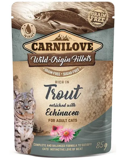 CARNILOVE Hrana umeda pentru pisici, Pastrav cu Echinacea, 85 g