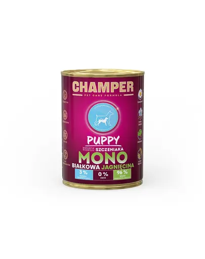 CHAMPER Puppy hrana umeda pentru catei 400 g cu miel