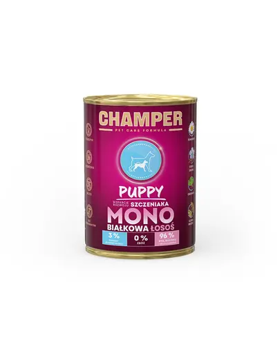 CHAMPER Puppy hrana monoproteica pentru catei 400 g cu somon