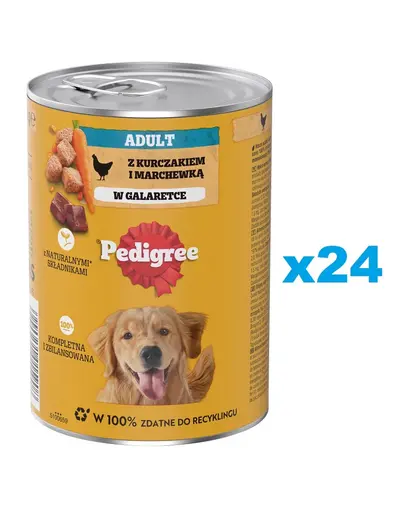 PEDIGREE Adult Set hrana umeda caine, cu pui si morcov 24x400g