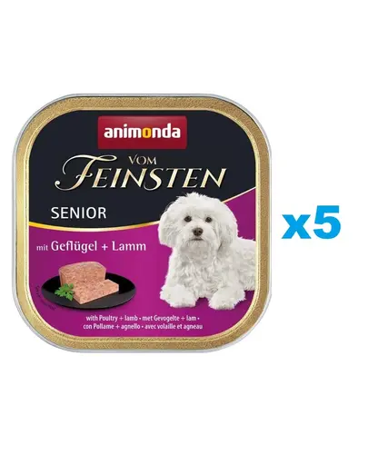 ANIMONDA Pate pentru caini vom Feinsten Senior pasare si miel 5 x 150 g