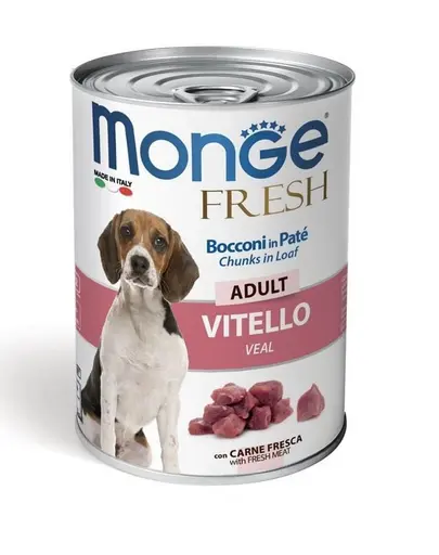 MONGE Fresh Dog hrana umeda pentru caini, cu vitel 400g