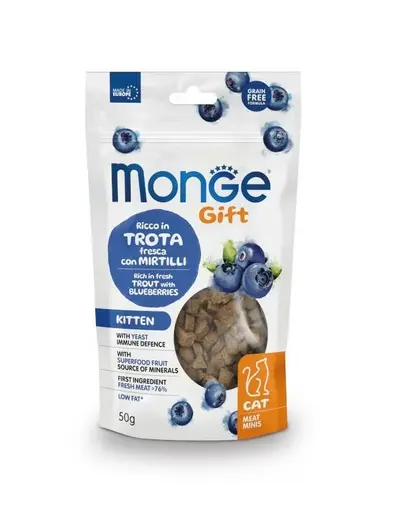 MONGE Kitten pastrav si afine hrana complementara pentru pisoi 50 g