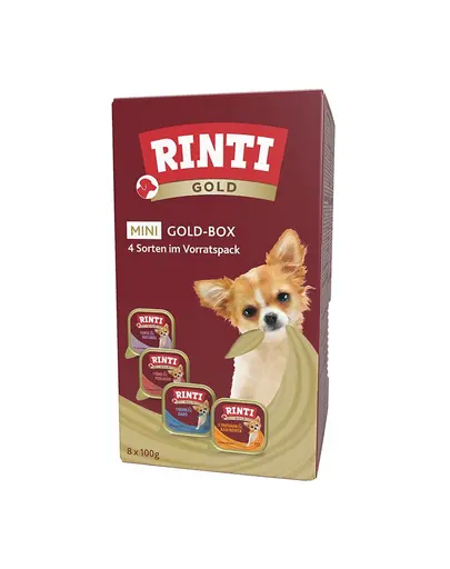 RINTI Gold Mini Multibox 8x100 g hrana caini adulti de talie mica