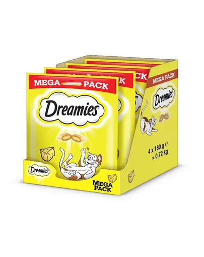 DREAMIES Mega Pack 4x180 g gustare pentru pisici, cu branza