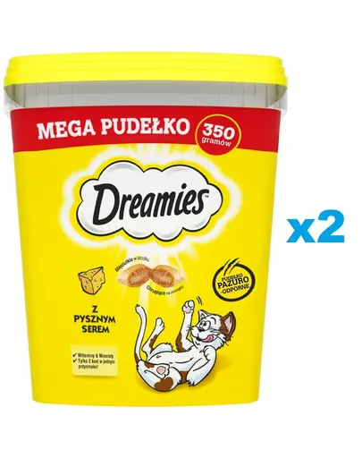 DREAMIES Mega gustari pentru pisici 2x350 g cu branza