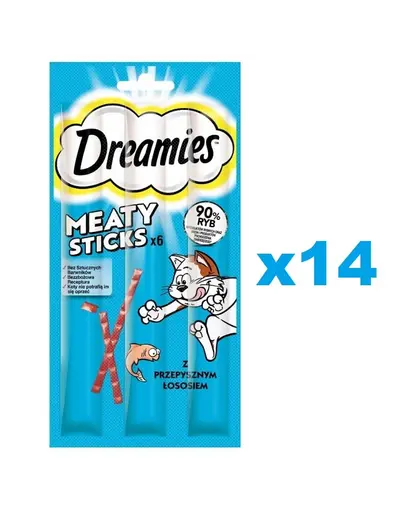 DREAMIES Meaty Sticks pentru pisici 14x30 g cu somon delicios