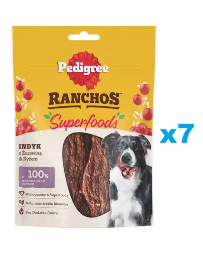 Recompense caini PEDIGREE Ranchos Superfoods 7x70 g curcan, merisor si orez