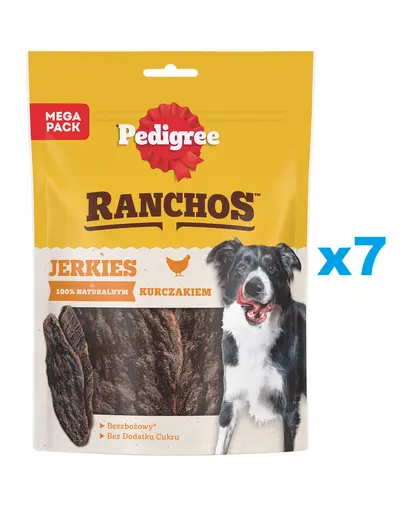PEDIGREE Ranchos Jerkies 7x180g fasii de carne pentru caini