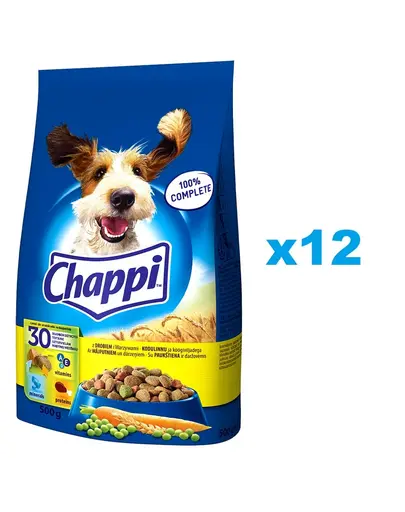 CHAPPI 12x500 g - hrana uscata pentru caini cu pasare si legume